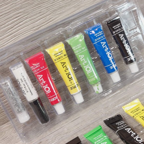 Art 101 Acrylic Paint Tubes Glitter Glue Set DIY Art Craft Artist Supply Kit - Picture 2 of 5